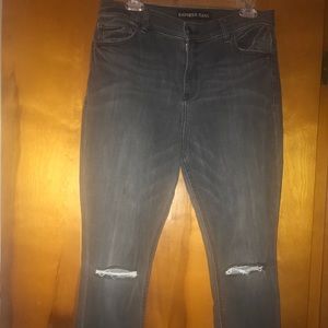 Express size 12 black high rise ankle legging jean